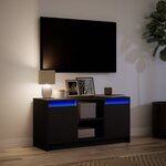 vidaXL Meuble TV avec LED noir 100x34x50 cm bois d'ingénierie