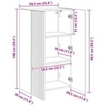 vidaXL Meuble TV mural Blanc 59 5 x 31 x 100 cm Bois d'ingénierie