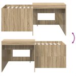 vidaXL Lit haut pour enfants avec bureau Chêne Sonoma