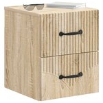 vidaXL Cabinet de chevet mural 2 pc Chêne Sonoma 34 5 x 33 x 40 cm