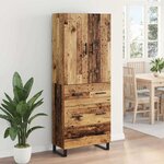 vidaXL Haut Armoire avec tiroir 2 Pièces Bois Ancien 69 5 x 34 x 180 cm