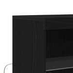 Buffet vidaXL avec lumières LED Chêne Noir 60x37x100 cm
