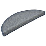vidaXL Tapis d'escalier 30 pièces 56 x 17 x 3 cm Gris clair et bleu Demi-rond