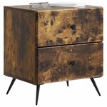 vidaXL Cabinet de chevet avec tiroir Chêne fumé 43 x 34 5 x 47 5 cm
