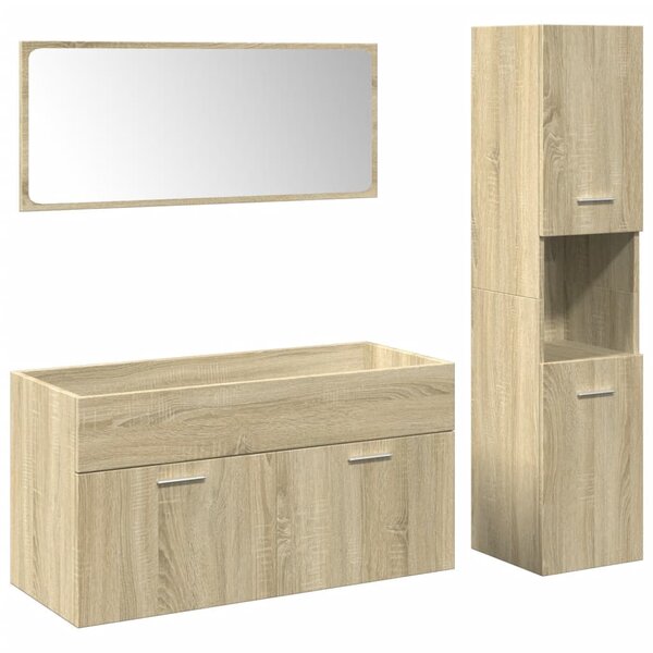 vidaXL Ensemble de meubles de salle de bain 3 Pièces chêne sonoma