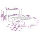 vidaXL Cadre de lit avec rangement Chêne artisanal 90 x 200 cm