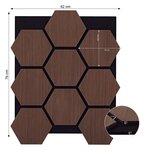 4 Panneaux muraux 62x76 hexagone marron bois
