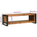 vidaXL Table basse 120x50x38 cm en bois massif d'acacia