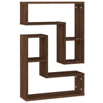 vidaXL Étagères murales 2 Pièces Chêne marron 50x15x50 cm Bois ingénierie