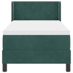 vidaXL Lit à ressorts avec matelas Vert foncé 200 x 80 cm Polyester