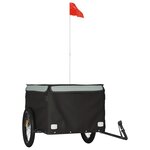 vidaXL Remorque de vélo noir et gris 45 kg fer