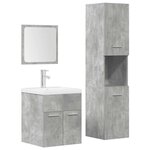 vidaXL Ensemble de meubles de salle de bain 4 Pièces gris béton