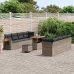 vidaXL Ensemble de canapé de jardin Manuel 11 Pièces Gris 90 x 55 x 71 cm