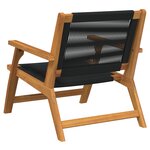 vidaXL Set de 2 chaises de jardin noires 67x77x73 cm en Bois d'Acacia Massif