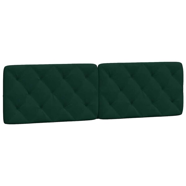 vidaXL Coussin de tête de lit vert foncé 180 cm velours