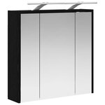 vidaXL Armoire Miroir de Salle de Bain Chêne noir 63 5 x 16 x 62 5 cm