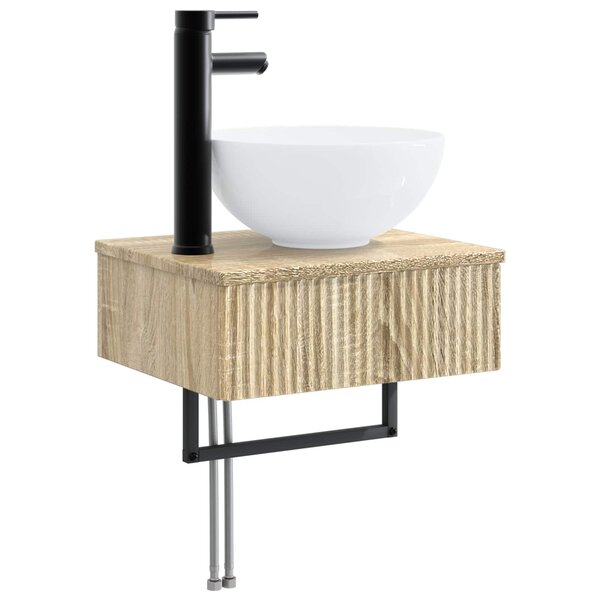 vidaXL Basin de lavage mural Chêne Sonoma 40 x 35 x 39 cm