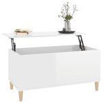 vidaXL Table basse Blanc brillant 90x44 5x45 cm Bois d'ingénierie
