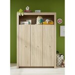 Lit 70 x 140 cm + commode à langer + armoire Olivia - chêne
