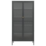 vidaXL Vitrine d'exposition Anthracite 90x40x180 cm Acier/verre trempé