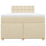vidaXL Sommier à lattes de lit avec matelas crème 120x190 cm tissu