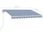 vidaXL Auvent automatique sur pied 350x250 cm Bleu/Blanc