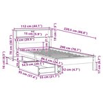 vidaXL Lit bibliothèque sans matelas blanc 100x200 cm bois pin massif