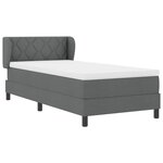 vidaXL Lit à ressorts avec matelas Gris foncé 90 x 190 cm tissu
