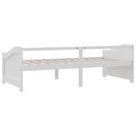 vidaXL Lit de repos 3 places Blanc Bois de pin massif 90x200 cm