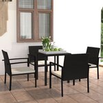 Vidaxl ensemble de salle à manger de jardin 5 pièces résine tressée noir