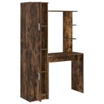 vidaXL Bureau avec rangement Chêne fumé Bois d'ingénierie