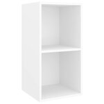 vidaXL Meubles TV muraux 2 Pièces Blanc Bois d'ingénierie