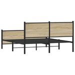 vidaXL Cadre de lit en métal sans matelas chêne sonoma 150x200 cm