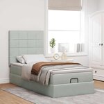vidaXL Cadre de lit ottoman et matelas gris clair 90x190 cm velours