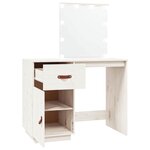 vidaXL Coiffeuse avec LED Blanc 95x50x133 5 cm Bois de pin massif