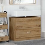 vidaXL Meuble Sous Évier avec tiroir Chêne artisanal 78 x 37 x 59 cm