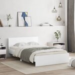 vidaXL Cadre de lit avec tête de lit et LED blanc 140x190 cm