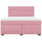 vidaXL Sommier à lattes de lit avec matelas Rose 180x200 cm Velours