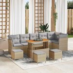 vidaXL Ensemble de canapé de jardin 10 Pièces beige et gris clair