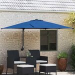 vidaXL Parasol de jardin Bleu  Noir 248.5 x 247.5 x 160 cm