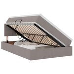 vidaXL Lit de rangement LED avec matelas Taupe 120 x 200 cm Tissu