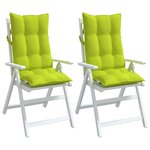 vidaXL Coussins de chaise à dossier haut lot de 2 vert vif