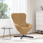 Fauteuil Oeuf en Velours Marron