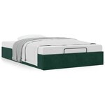 vidaXL Cadre de lit ottoman sans matelas vert foncé 120x190 cm velours