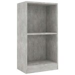 vidaXL Bibliothèque gris béton 40x24x75 cm bois d'ingénierie