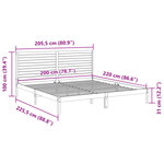 vidaXL Cadre de lit extra long sans matelas 200x220 cm bois massif
