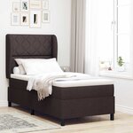 vidaXL Lit à ressorts avec matelas Marron foncé 90 x 200 cm tissu