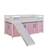 Lit mi-haut 90x200 cm rose sommier matelas