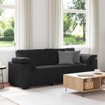 vidaXL Canapé à 3 places noir 178 cm velours