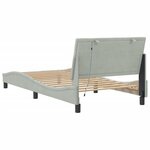 vidaXL Cadre de lit avec LED sans matelas Hanko gris clair 100x200cm velours